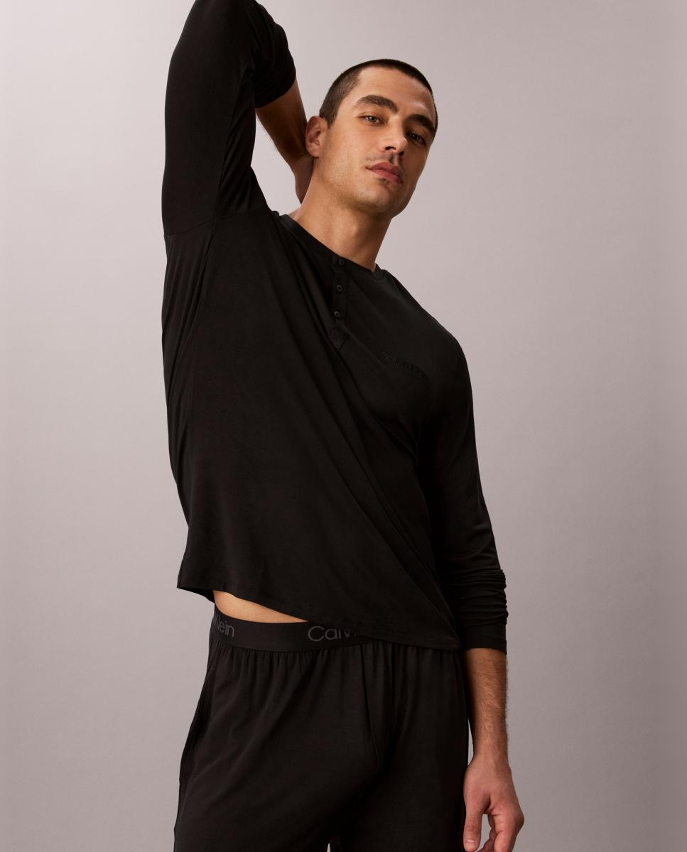 Camisola de manga comprida Preto-5