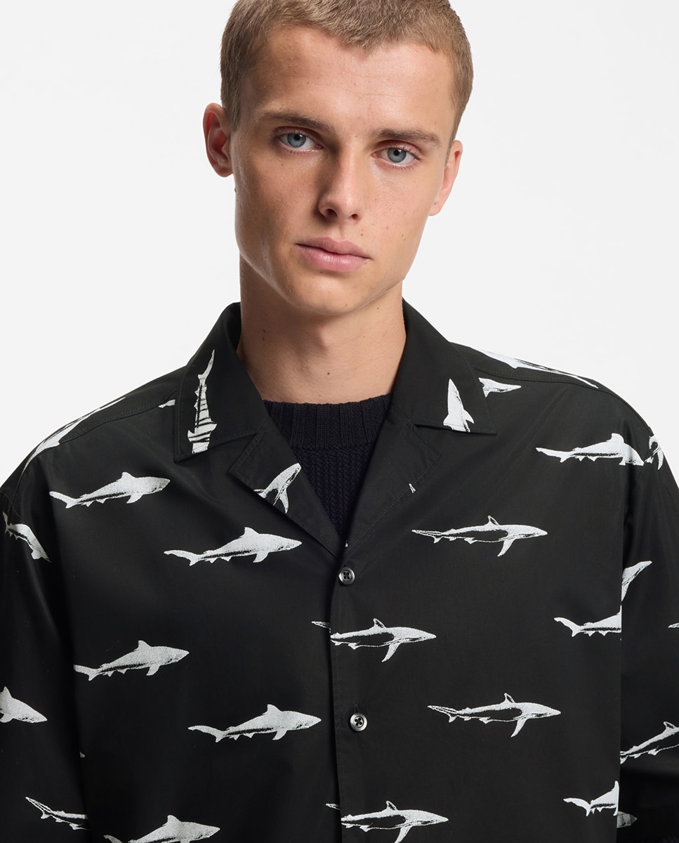 Camisa de Manga Curta Preto-2