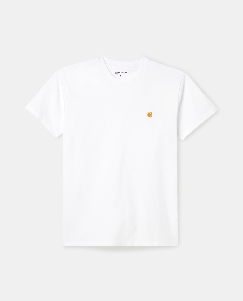 T-shirt com Manga Curta e Bordado Branco-1