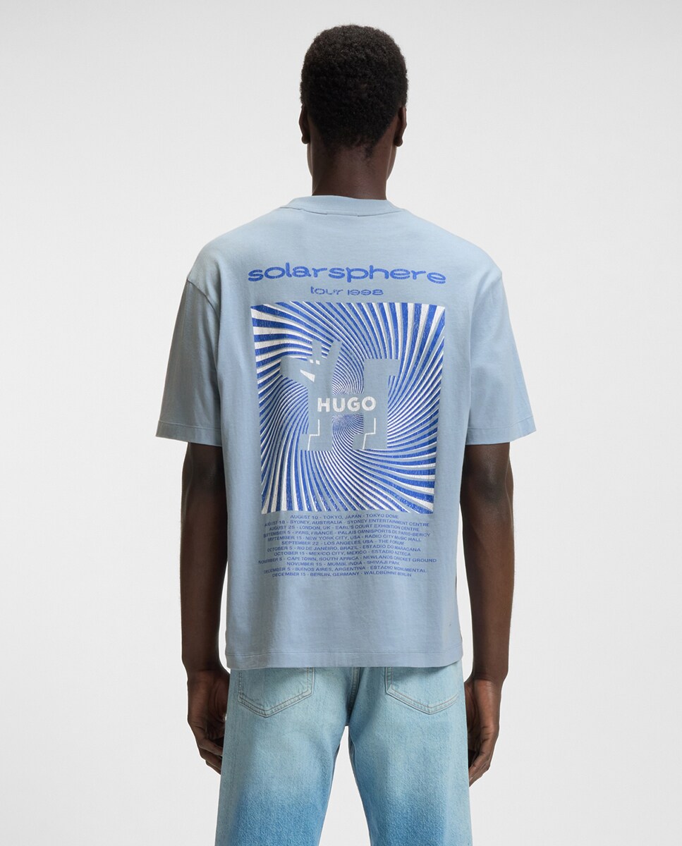 T-shirt com manga curta Azul-2