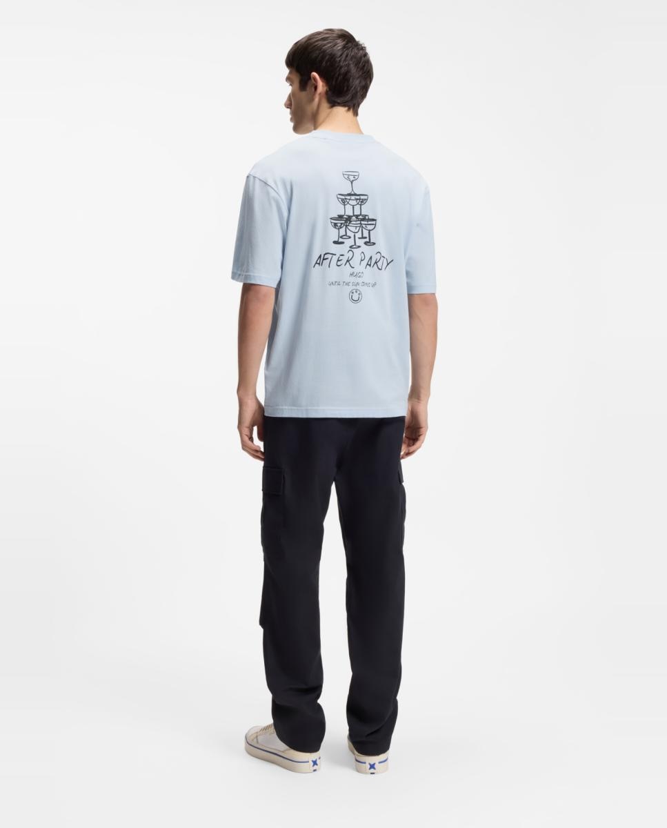 T-shirt de Manga Curta Azul-2