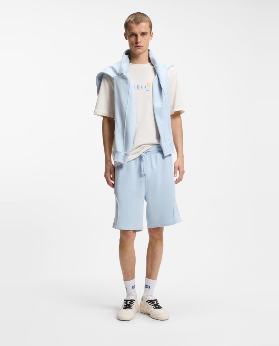 T-shirt de Manga Curta Bege-4