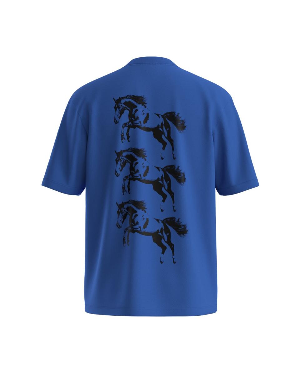 T-shirt com manga curta Azul-2