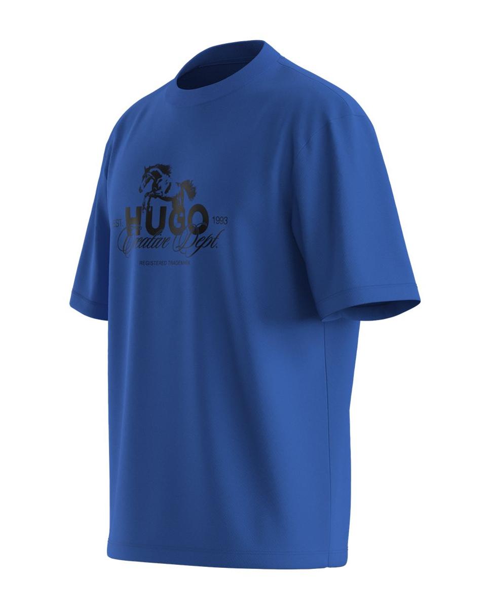 T-shirt com manga curta Azul-3
