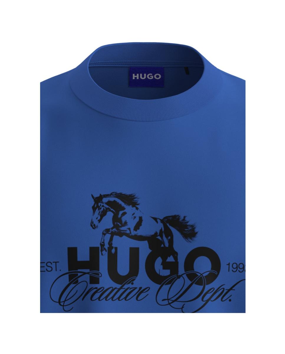 T-shirt com manga curta Azul-4