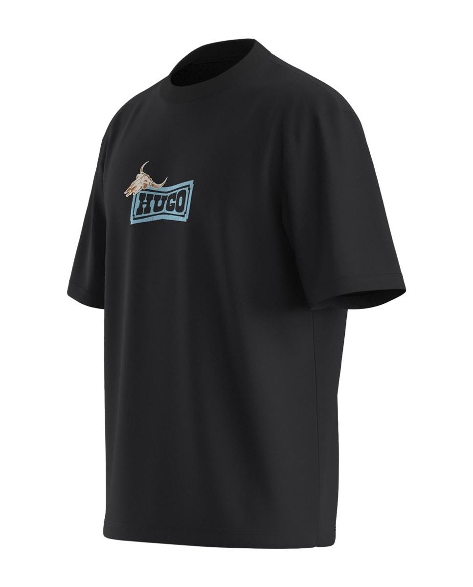 T-shirt com manga curta Preto-3