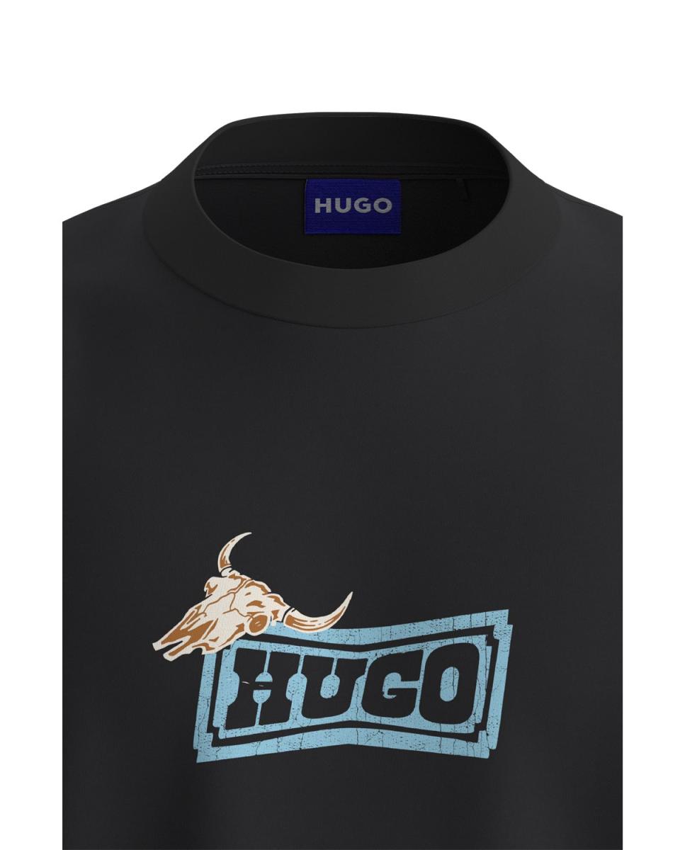 T-shirt com manga curta Preto-4