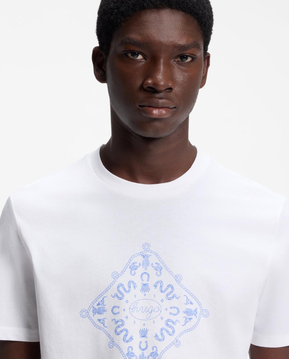 T-shirt com manga curta Branco-2