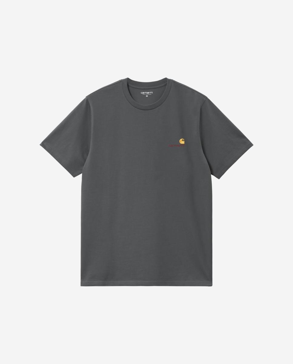 Camiseta de hombre en algodón orgánico blanca de manga corta - Carhartt WIP - Gris Gris-1