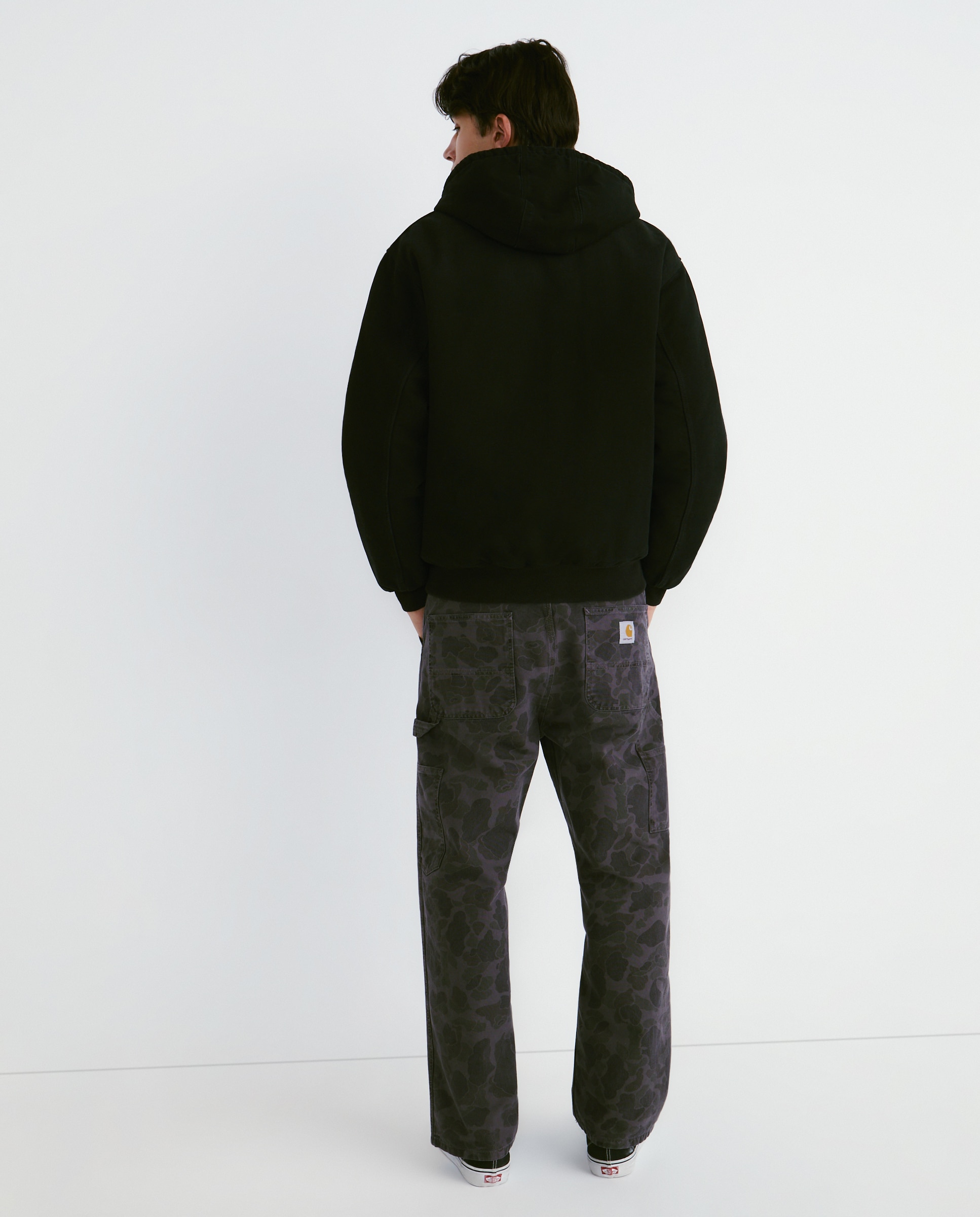 Casaco Loose Fit de Algodão Preto-6