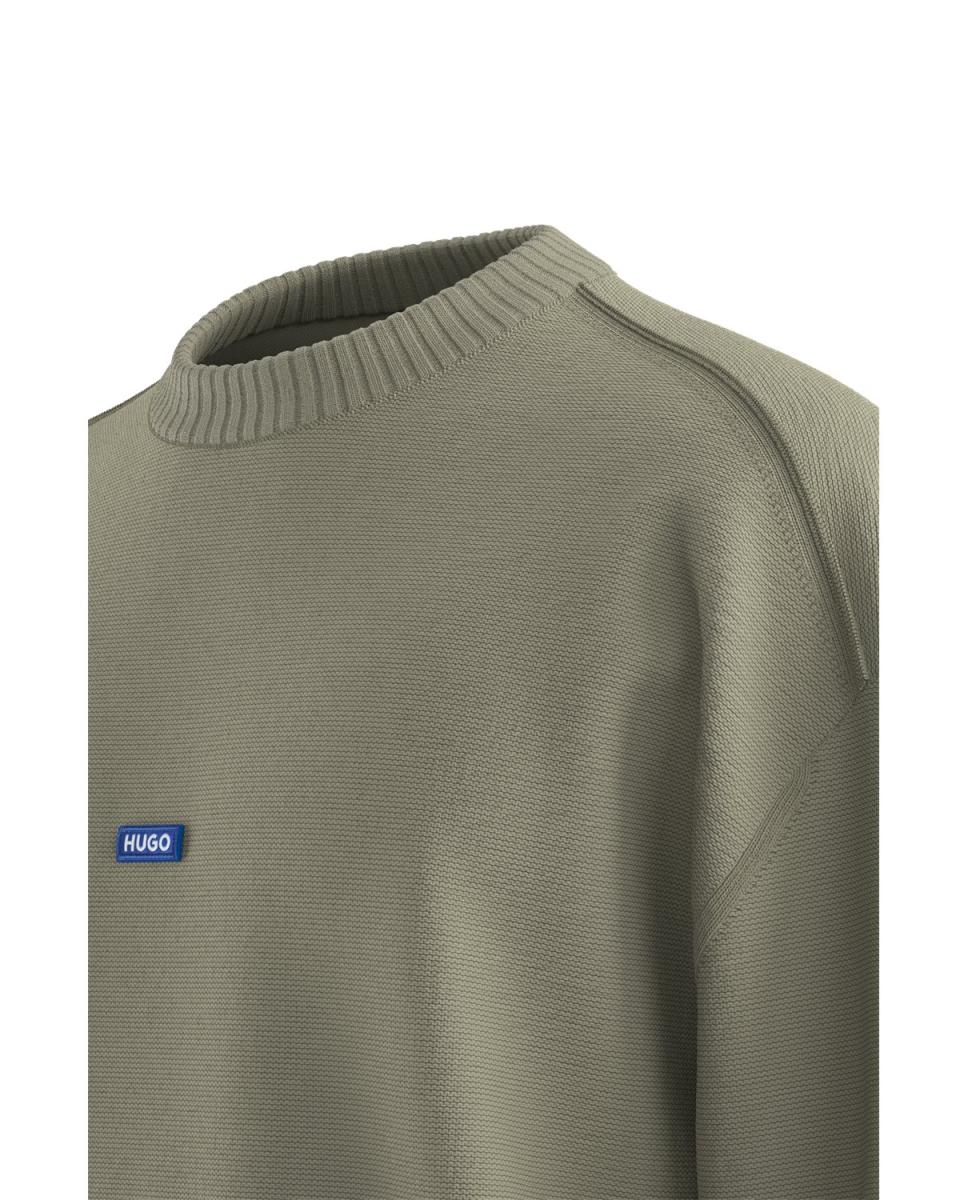 Camisola de Malha com Manga Comprida Verde-4