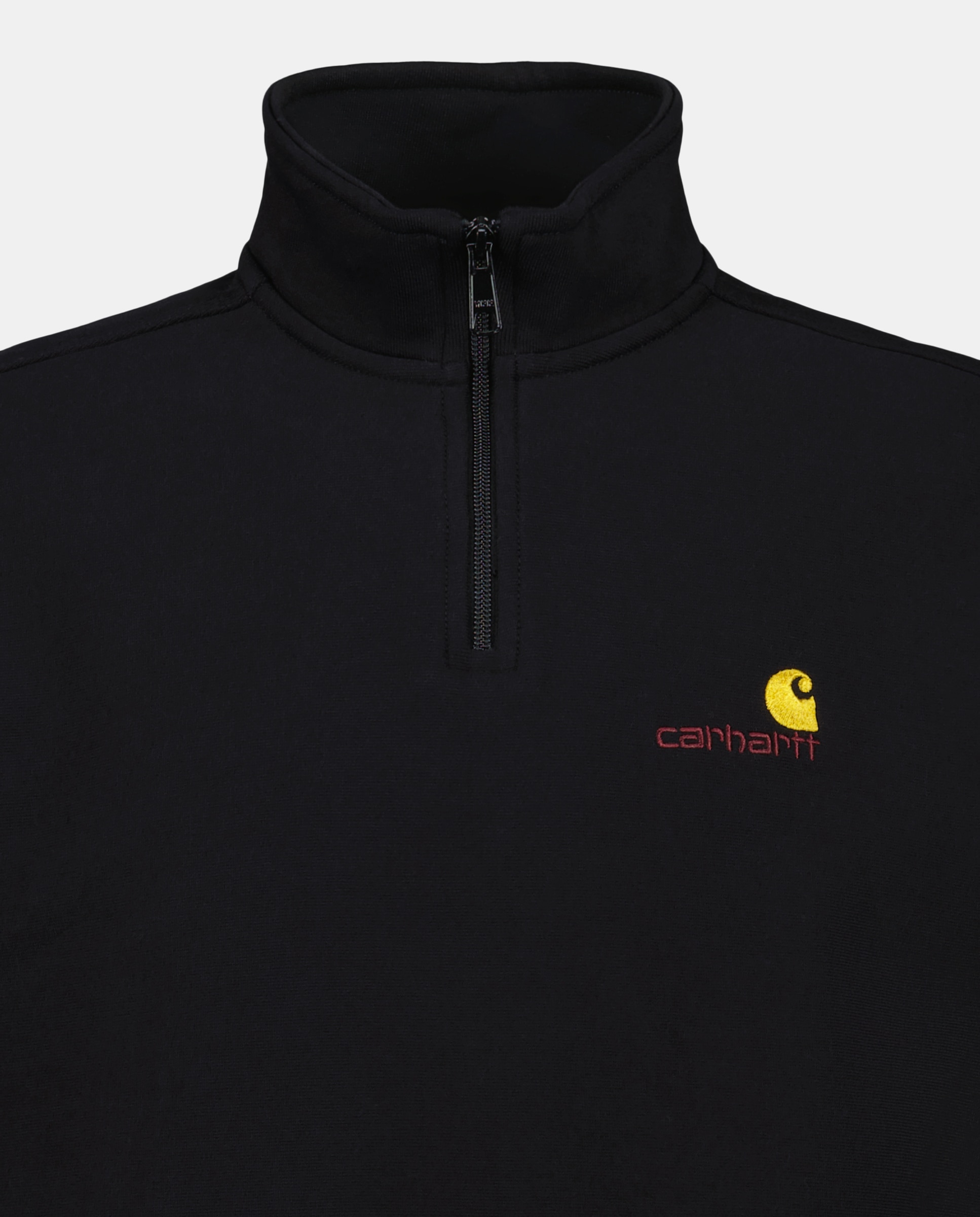 Sweatshirt Relaxed com Meio Fecho de Correr Preto-5