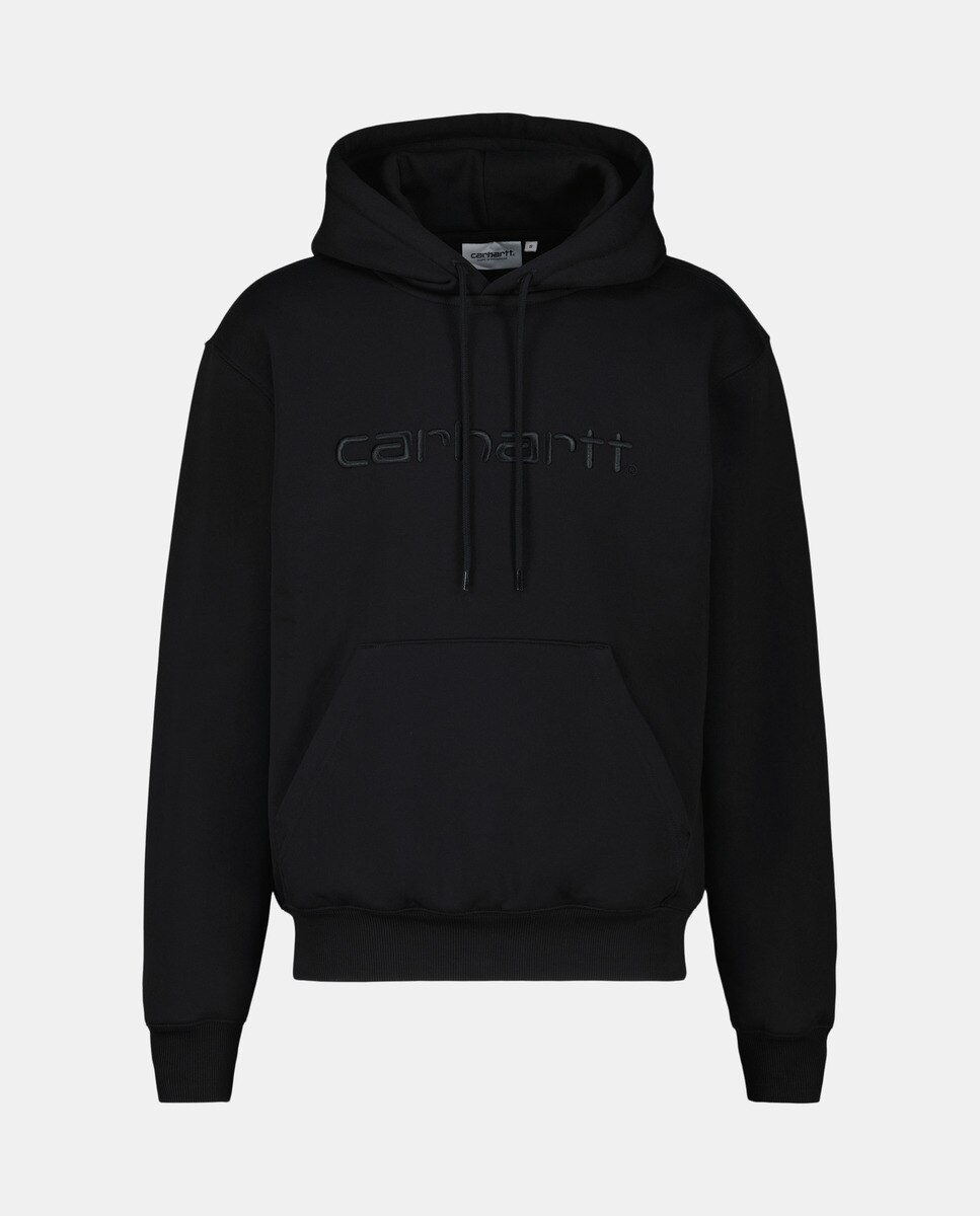 Sweatshirt com Capuz e Logótipo Bordado Preto-4