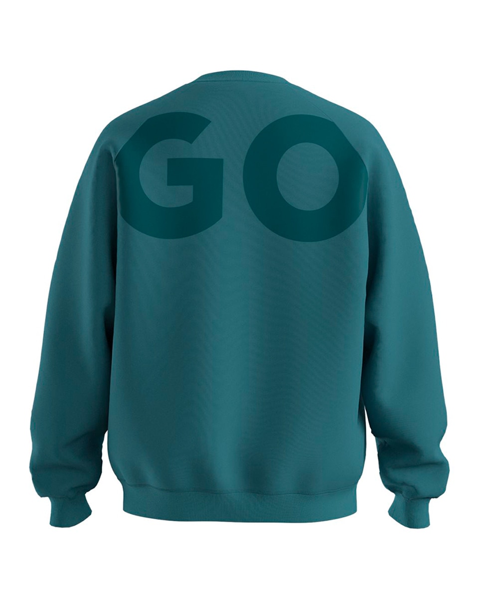 Sweatshirt de Manga Comprida Azul-2