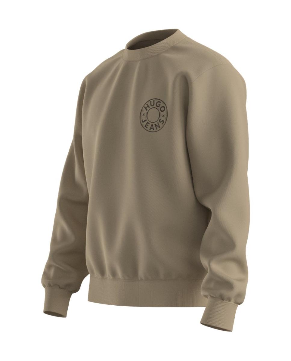 Sweatshirt de Manga Comprida Bege-3