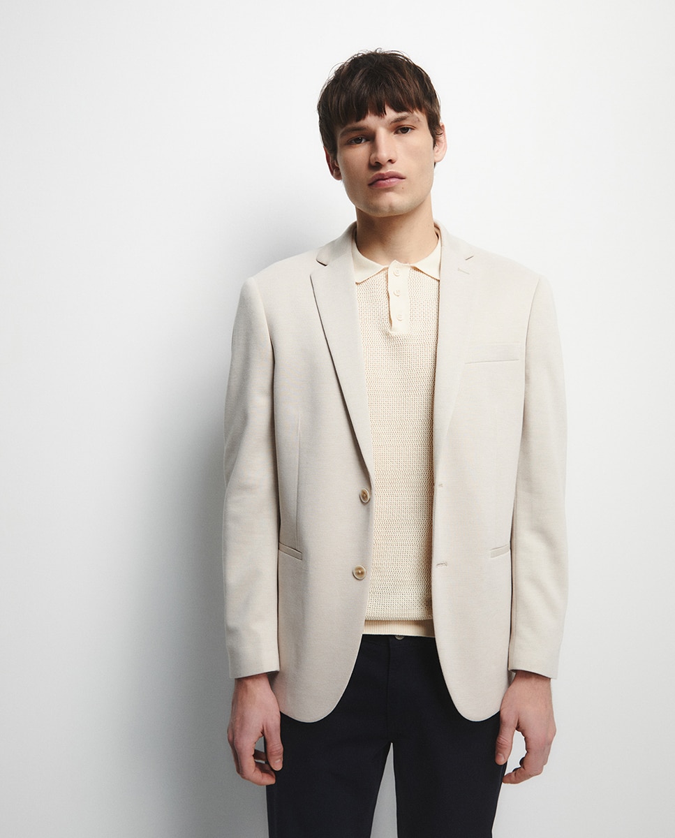 Blazer em Jersey Cru-2