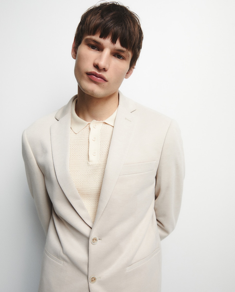 Blazer em Jersey Cru-3