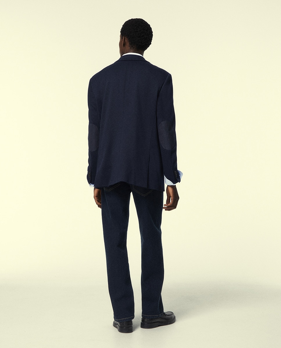 Blazer de Jersey com Cotoveleiras 430 Azul Escuro-5