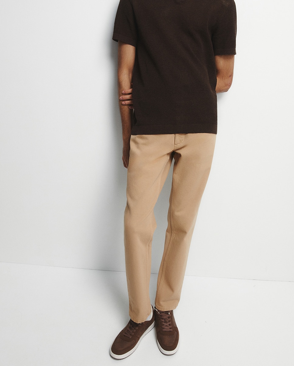 Jeans Straight Castanho-claro-2