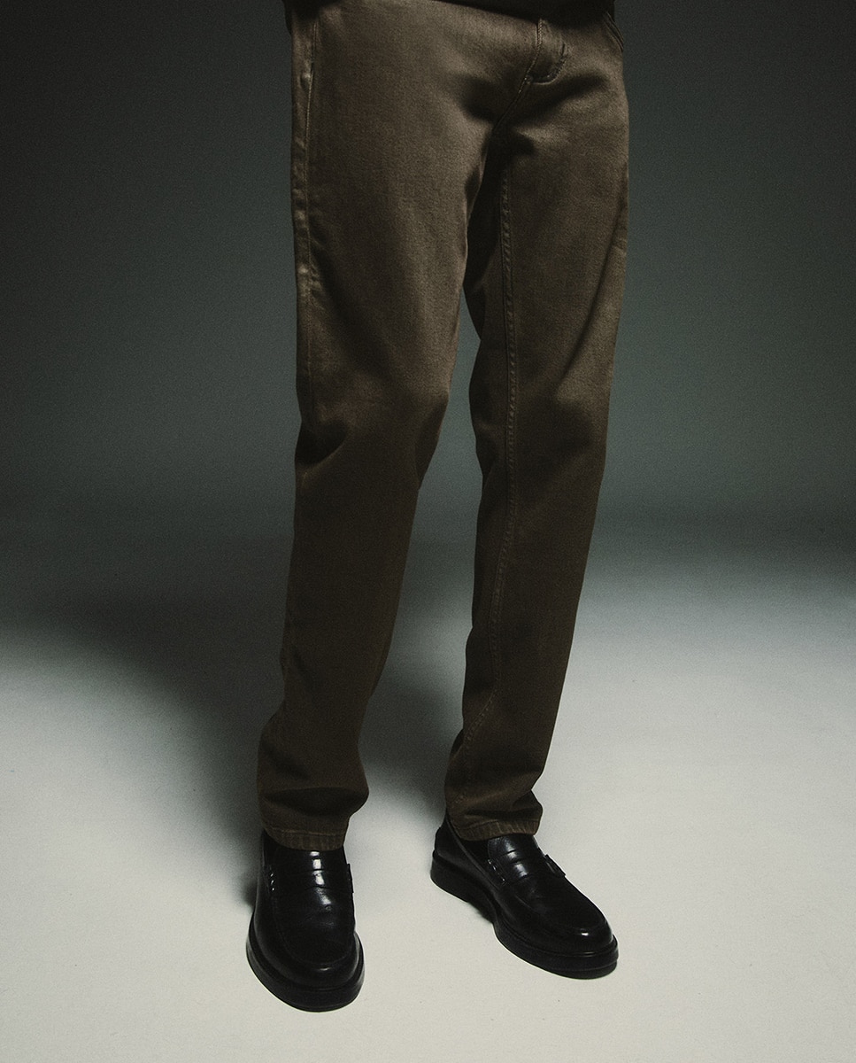 Jeans Slim Castanho-2