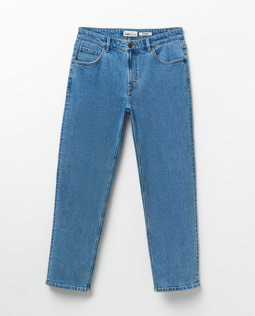 Jeans Straight Azul pálido-5