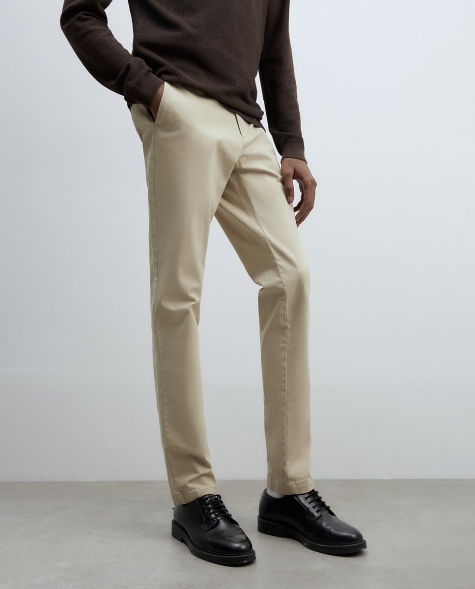 Calças Chino Slim Cru-2