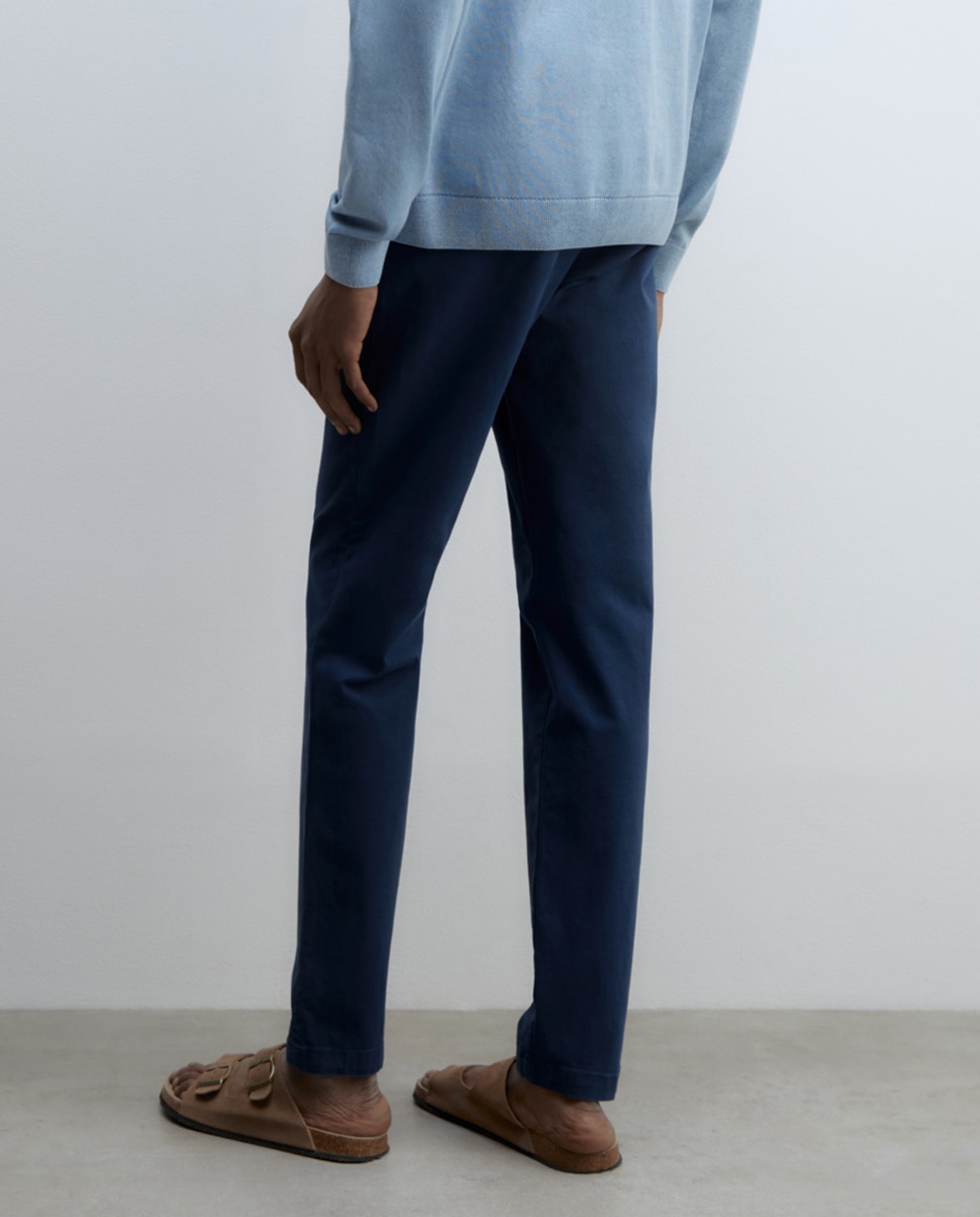 Calças Chino Slim Azul-3