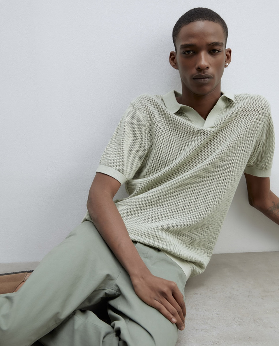 Calças Chino Slim Verde-5