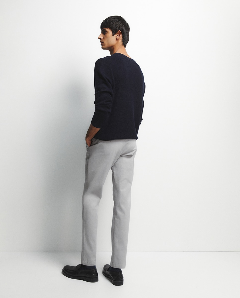 Calças Chino Slim Cinzento-claro-4