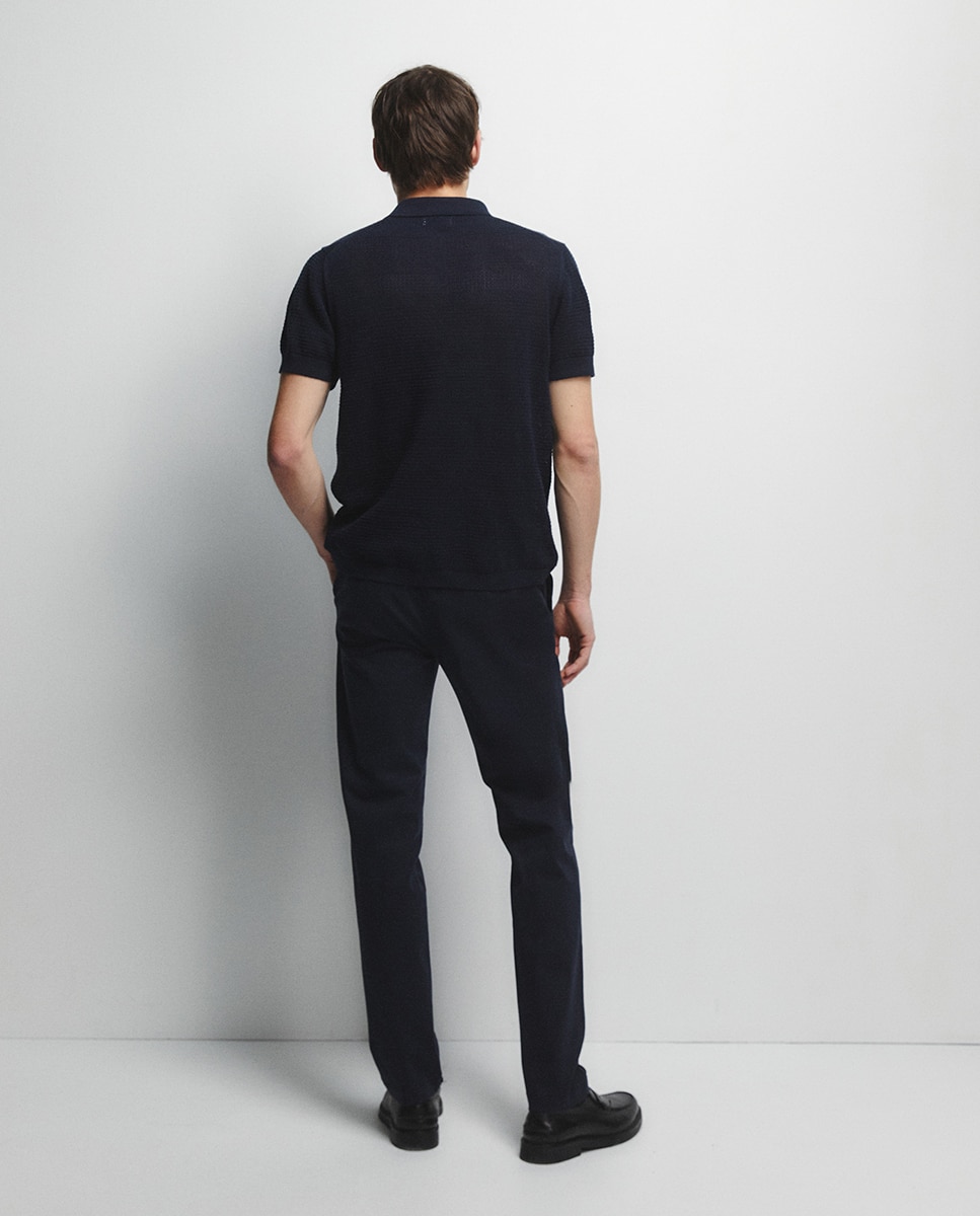 Calças Chino Regular Azul-marinho-4