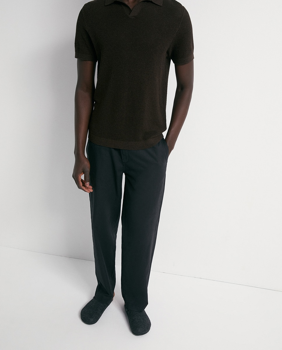 Calças de Linho Preto-2