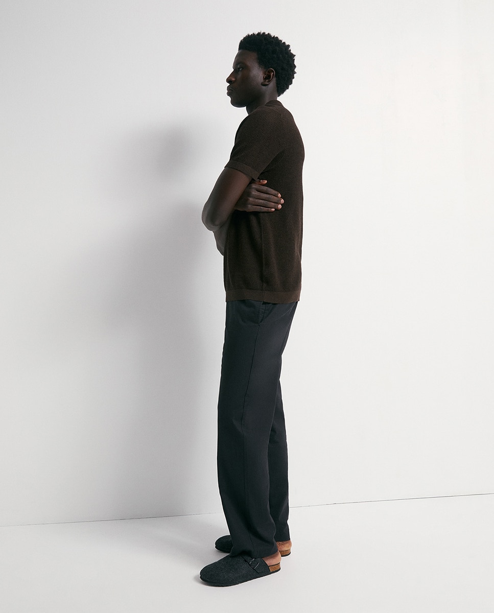 Calças de Linho Preto-3