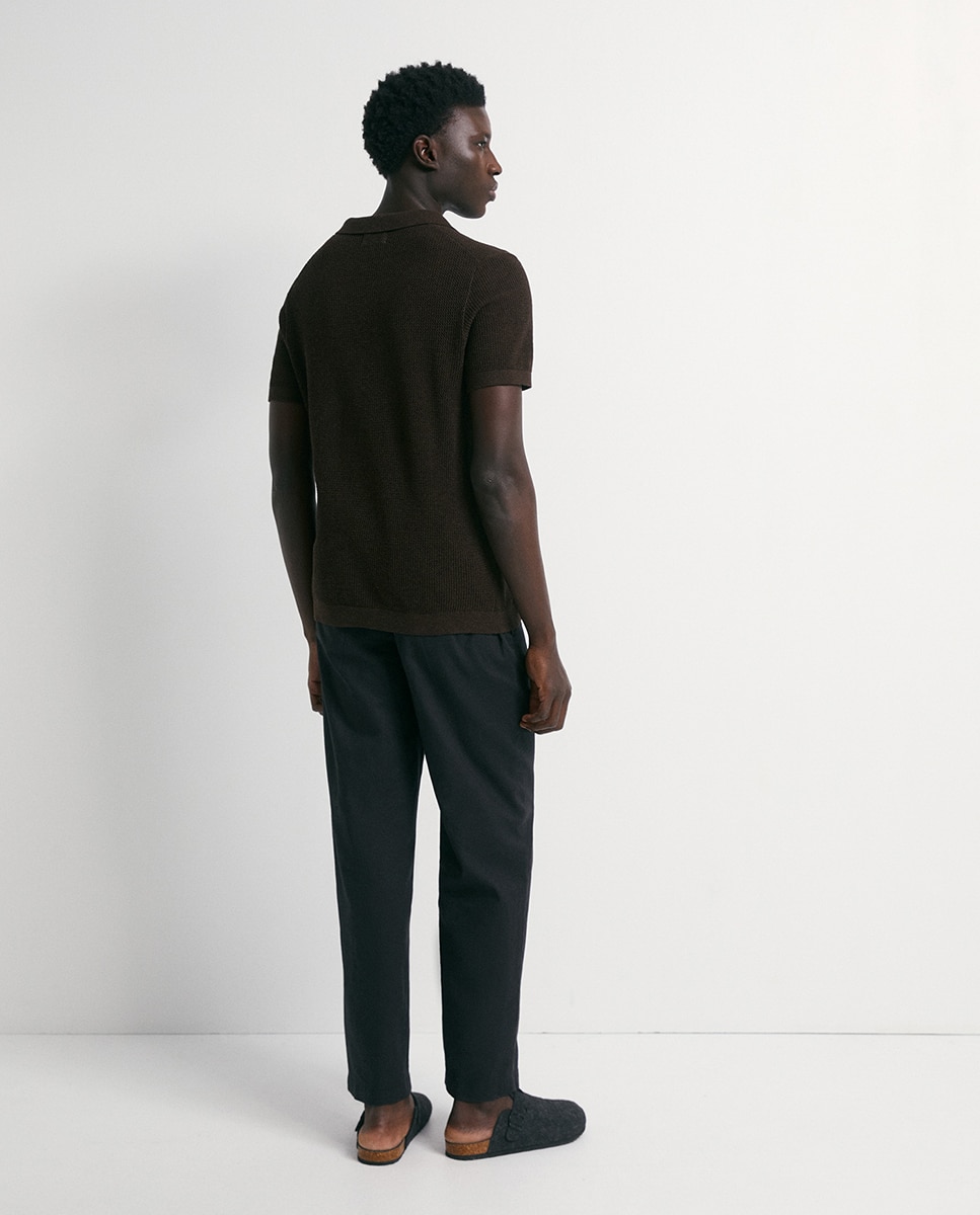 Calças de Linho Preto-4