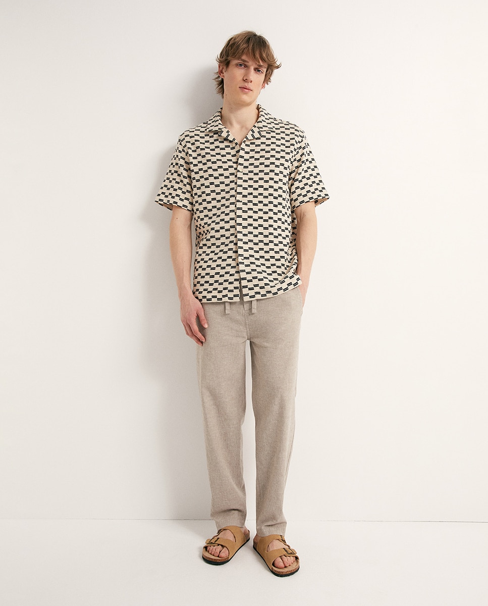 Imagem 0 de Calças de Linho Elásticas