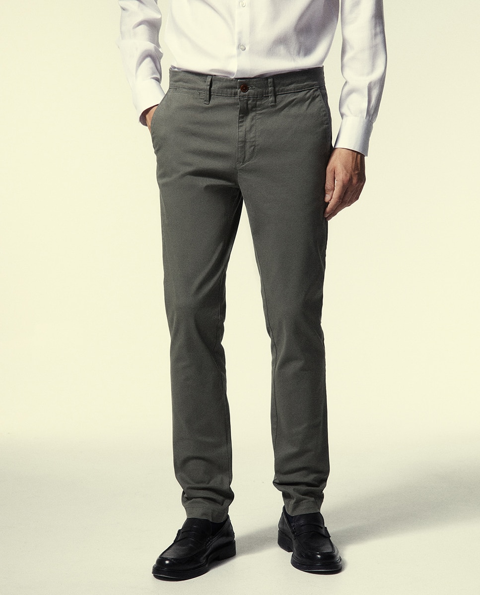 Pantalón chino slim - Sfera - 520 Kaki 520 Kaki-2