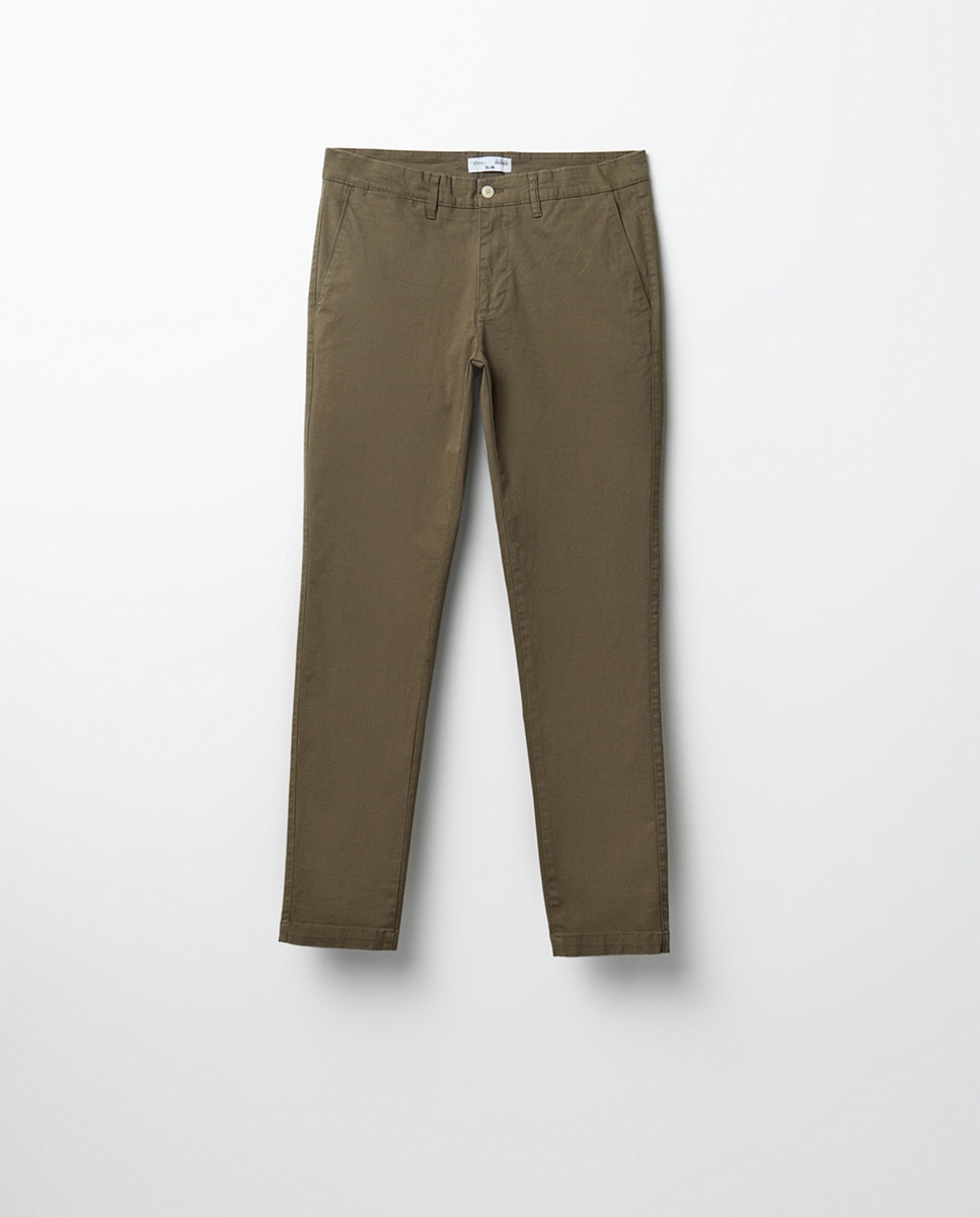 Pantalón chino slim - Sfera - 530 Verde oscuro 530 Verde oscuro-8
