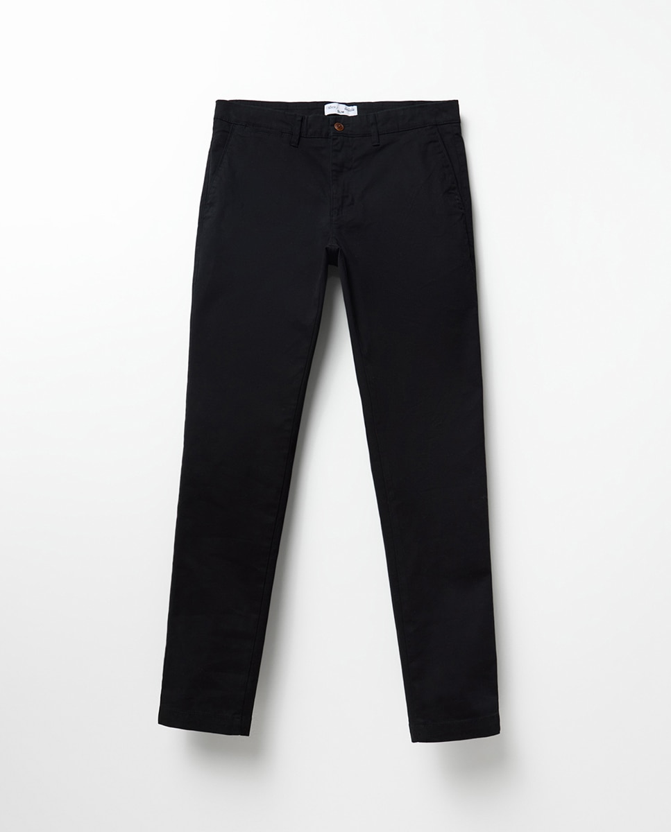 Calças Chino Slim Preto-5