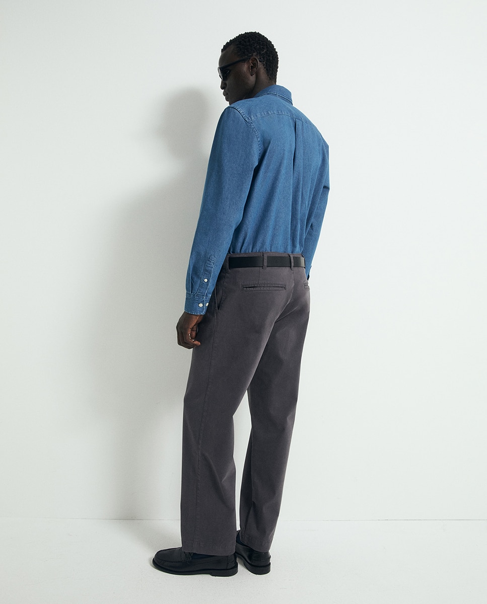 Pantalón pinzas algodón - Sfera - Plomo Plomo-4