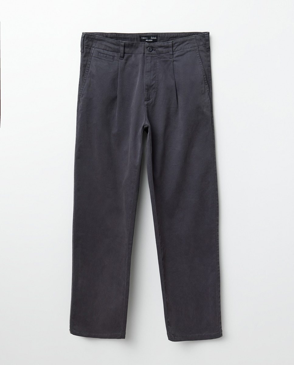 Pantalón pinzas algodón - Sfera - Plomo Plomo-5