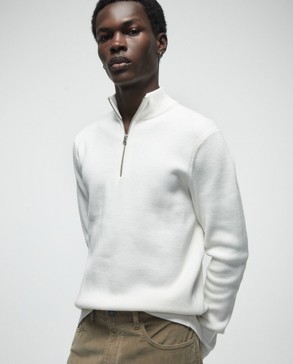 Calças de bombazina Bege-3