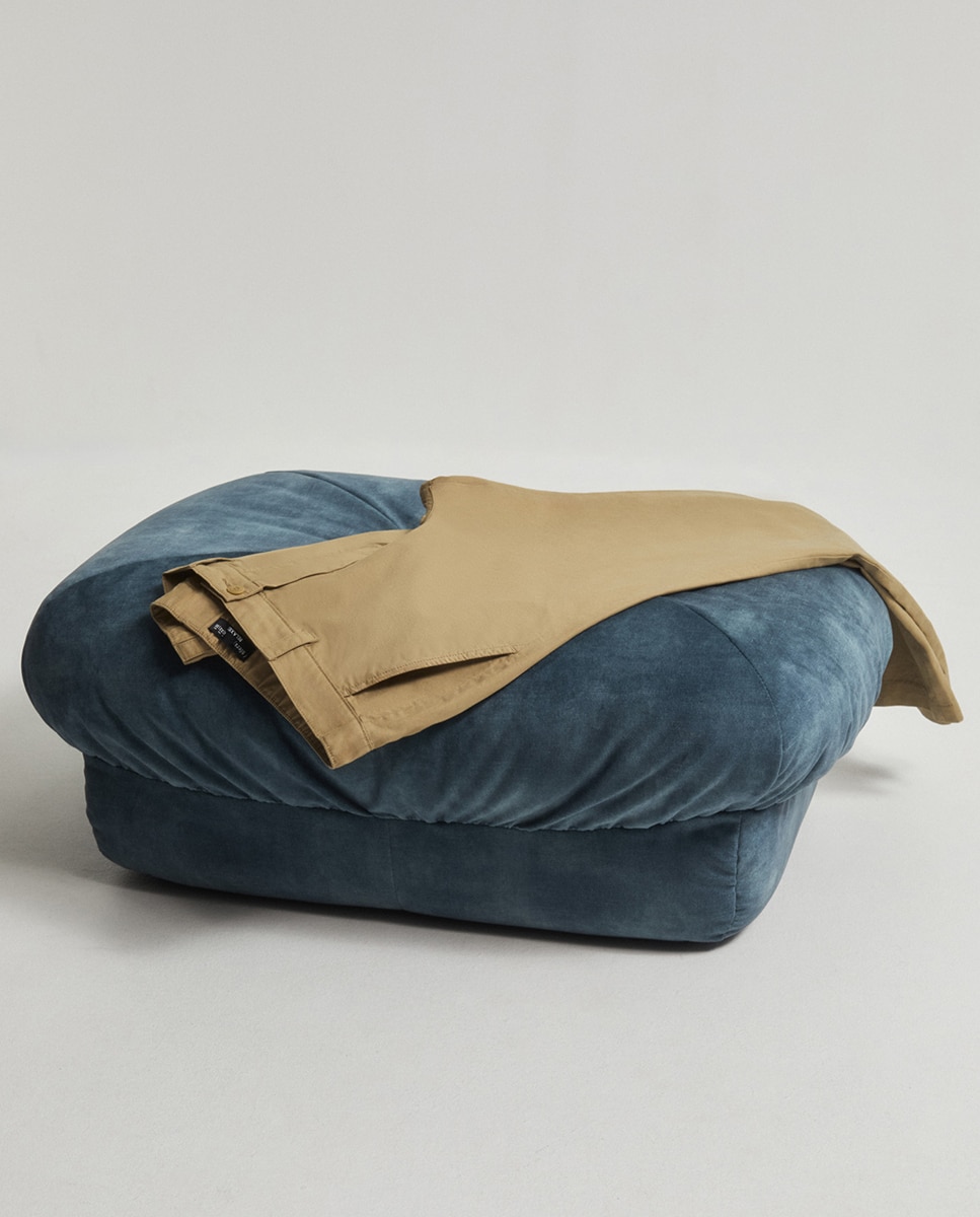 Calças de Algodão com Bolsos Castanho-claro-7