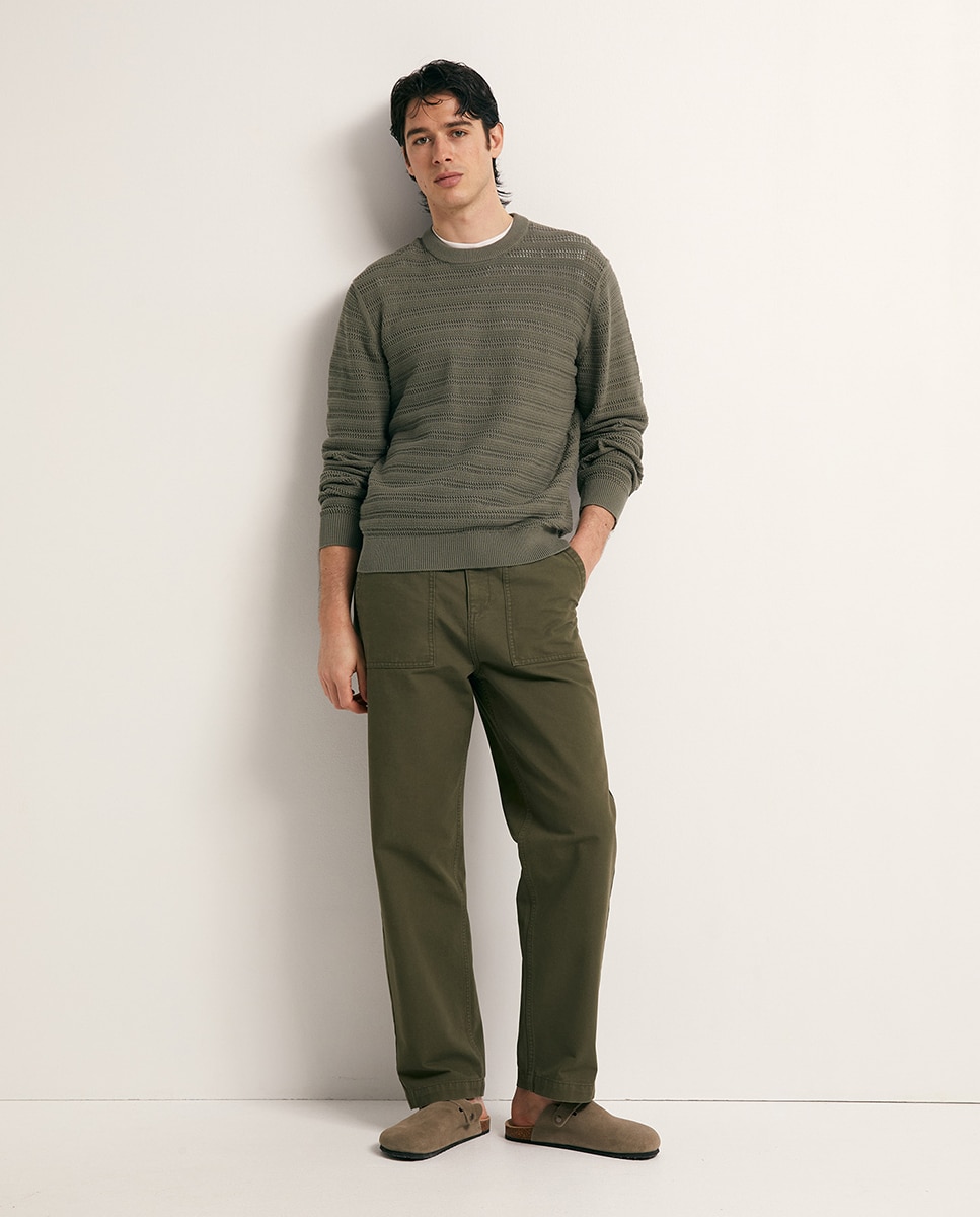 Imagem 0 de Calças regular de algodão