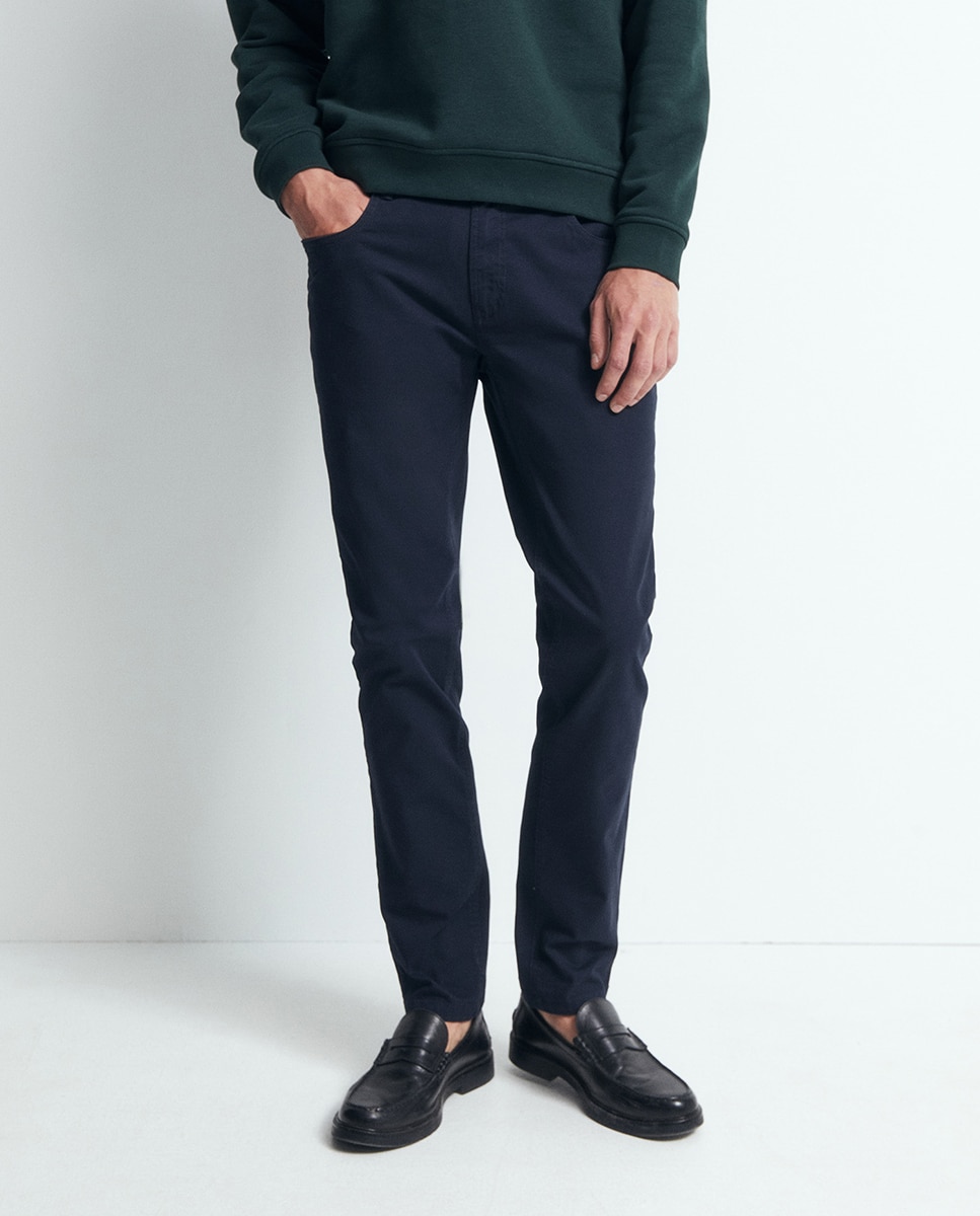 Pantalón 5 bolsillos slim - Sfera - Azul marino Azul marino-2