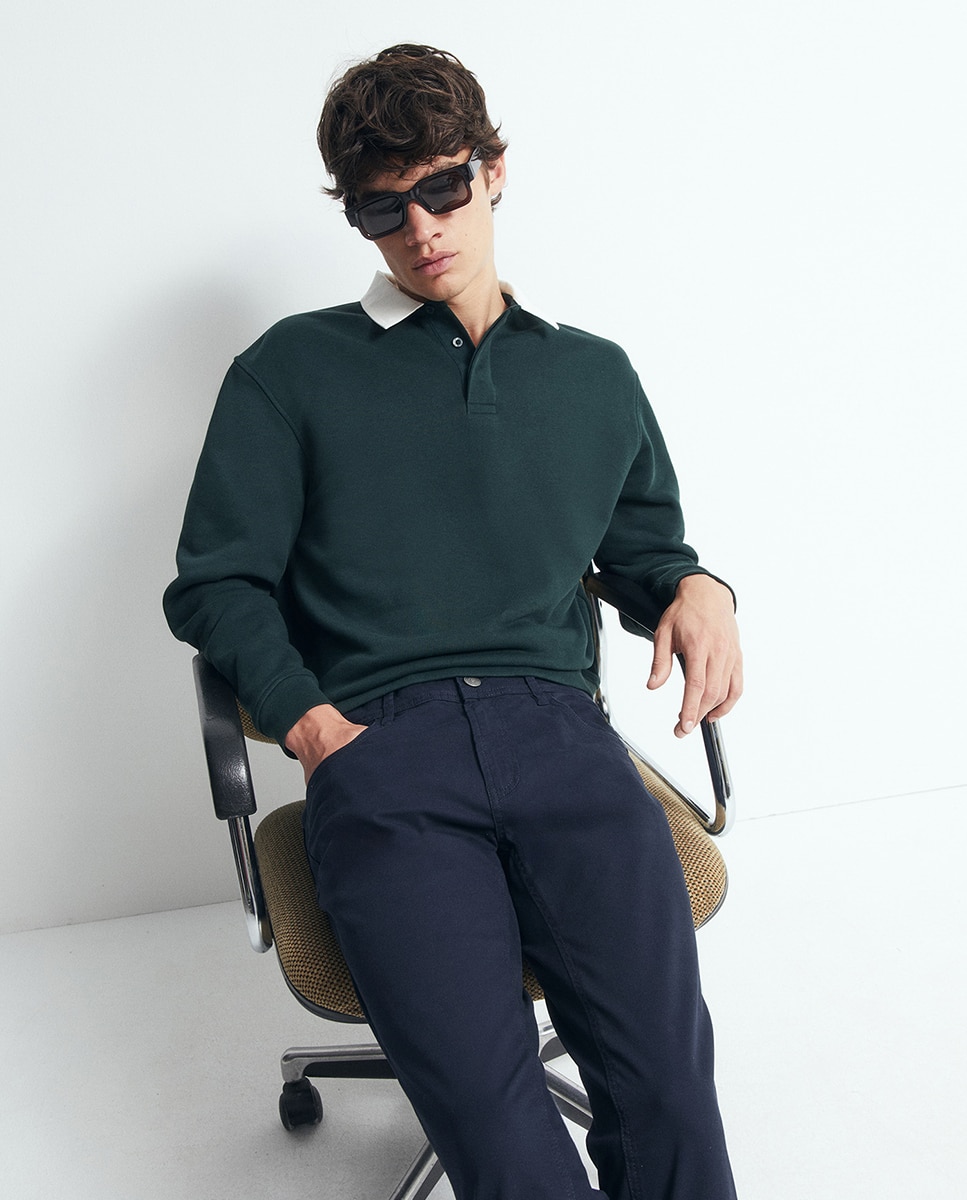Pantalón 5 bolsillos slim - Sfera - Azul marino Azul marino-3