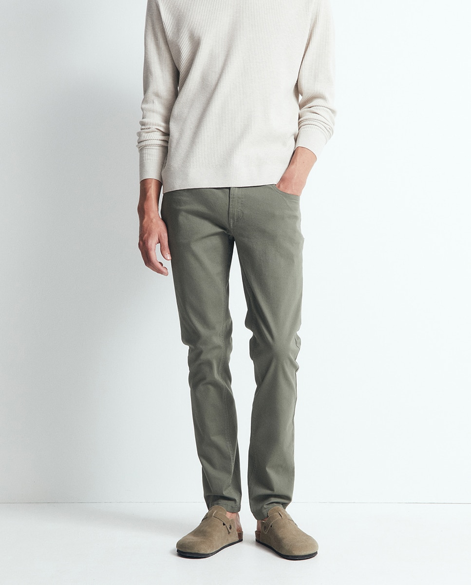 Pantalón 5 bolsillos slim - Sfera - 520 Kaki 520 Kaki-2