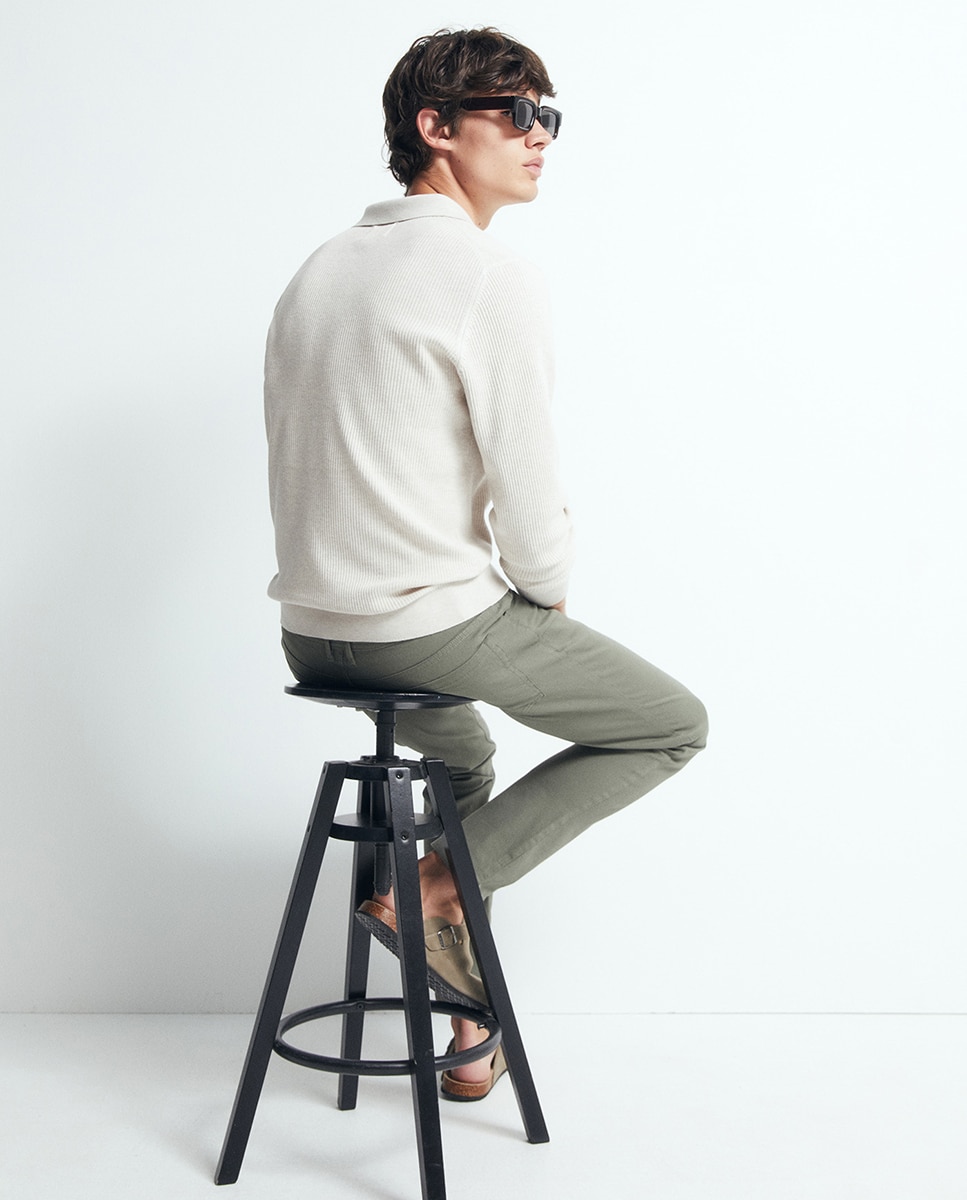 Pantalón 5 bolsillos slim - Sfera - 520 Kaki 520 Kaki-4