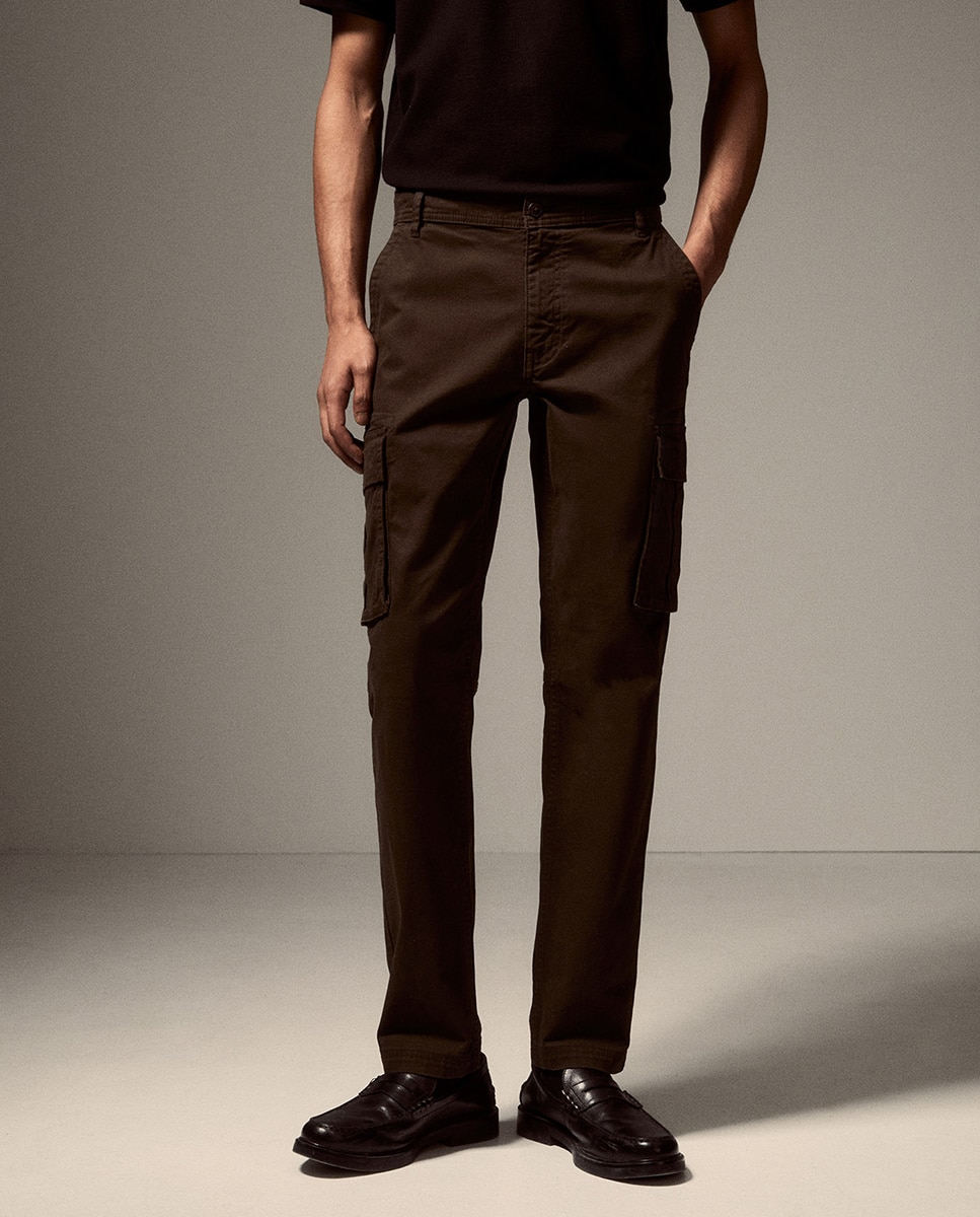 Pantalón cargo - Sfera - Marrón Marrón-2