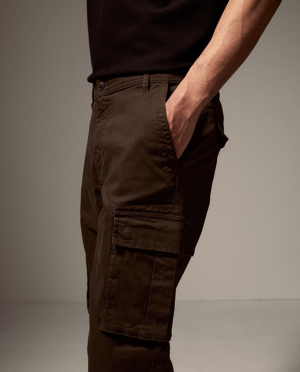 Pantalón cargo - Sfera - Marrón Marrón-3