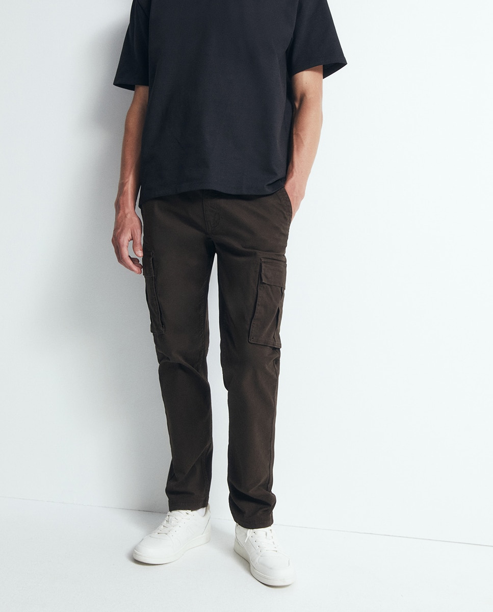 Pantalón cargo - Sfera - Marrón Marrón-4