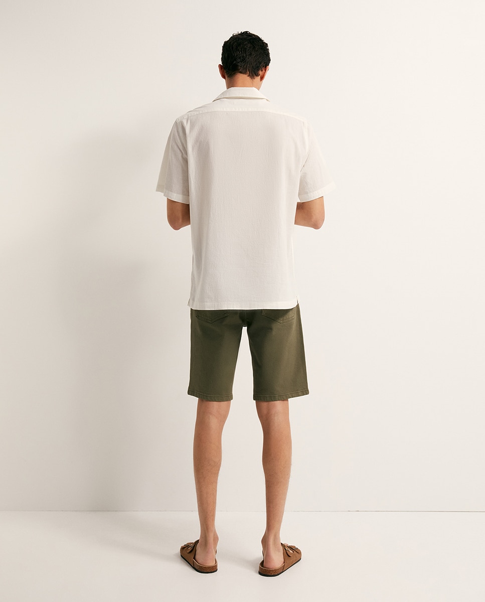 Bermudas de Ganga Coloridas Caqui-4